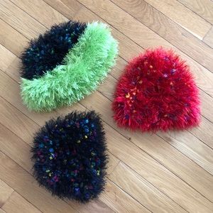 Girls Fun Winter Hats Set of 3